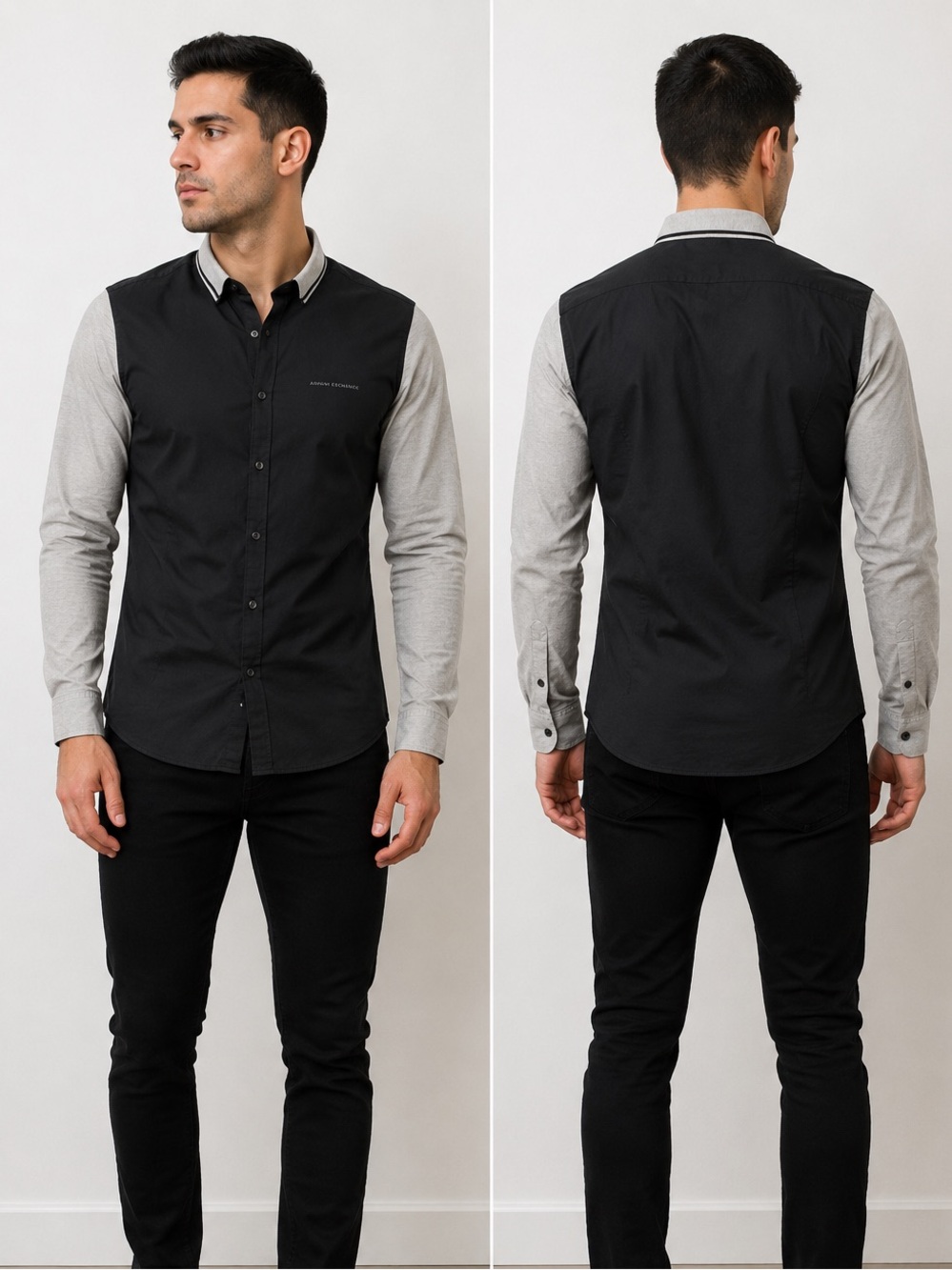 Armani Exchange Slim Fit Tipped Collar Shirt